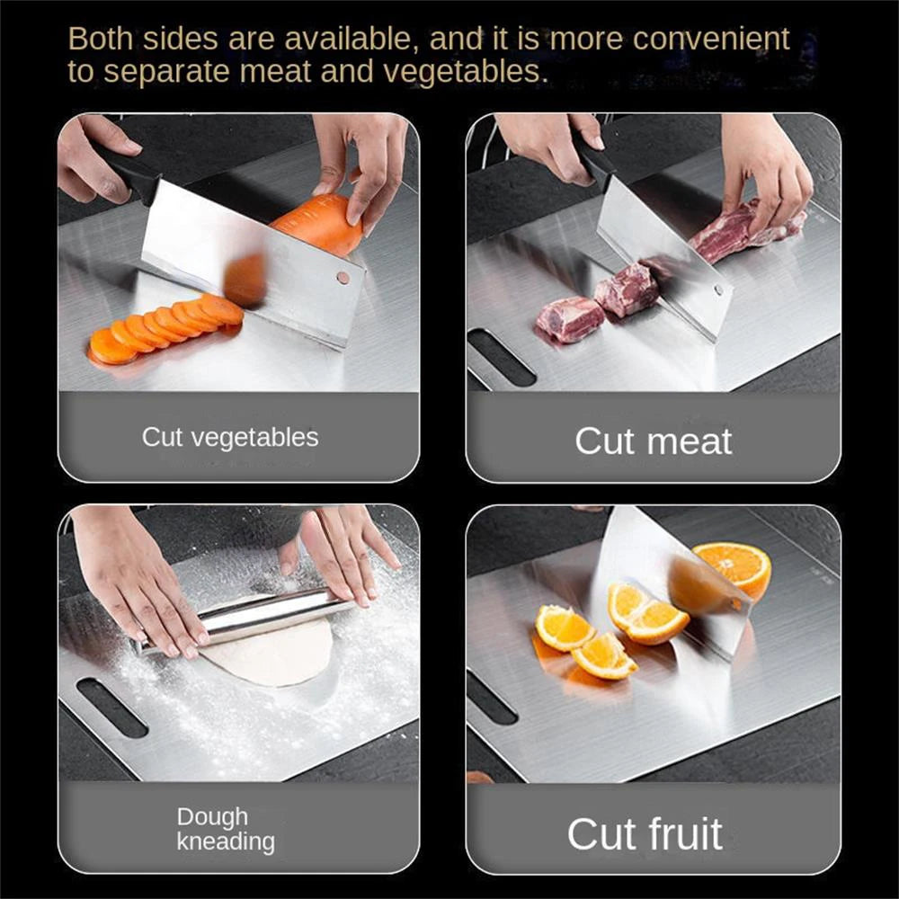 Panel de acero inoxidable 316 y tabla de cortar, cocina, hogar, tabla de cortar de doble cara gruesa, bloque para amasar masa