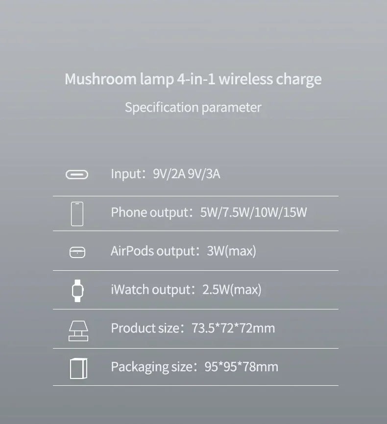 Base de Carga Inalámbrica Magnética 3 en 1 con Luz Nocturna Integrada, Estación de Carga Rápida para Teléfono Celular, Reloj y Auriculares de Escritorio