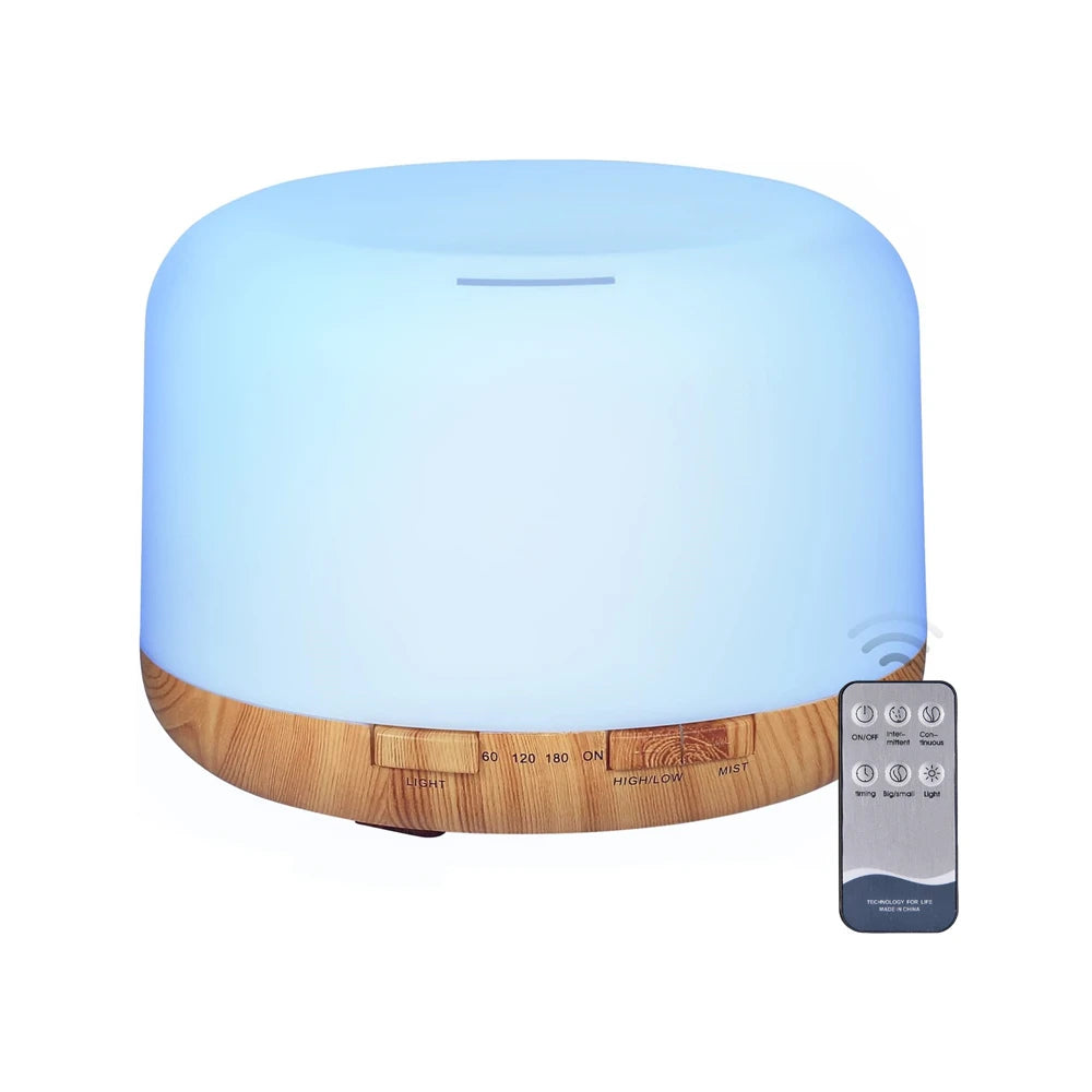 Difusor de Aromas de Madera 500ml con Control Remoto y Luz Nocturna