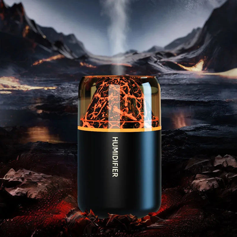 Mini Humidificador Volcán con Luz de Ambiente