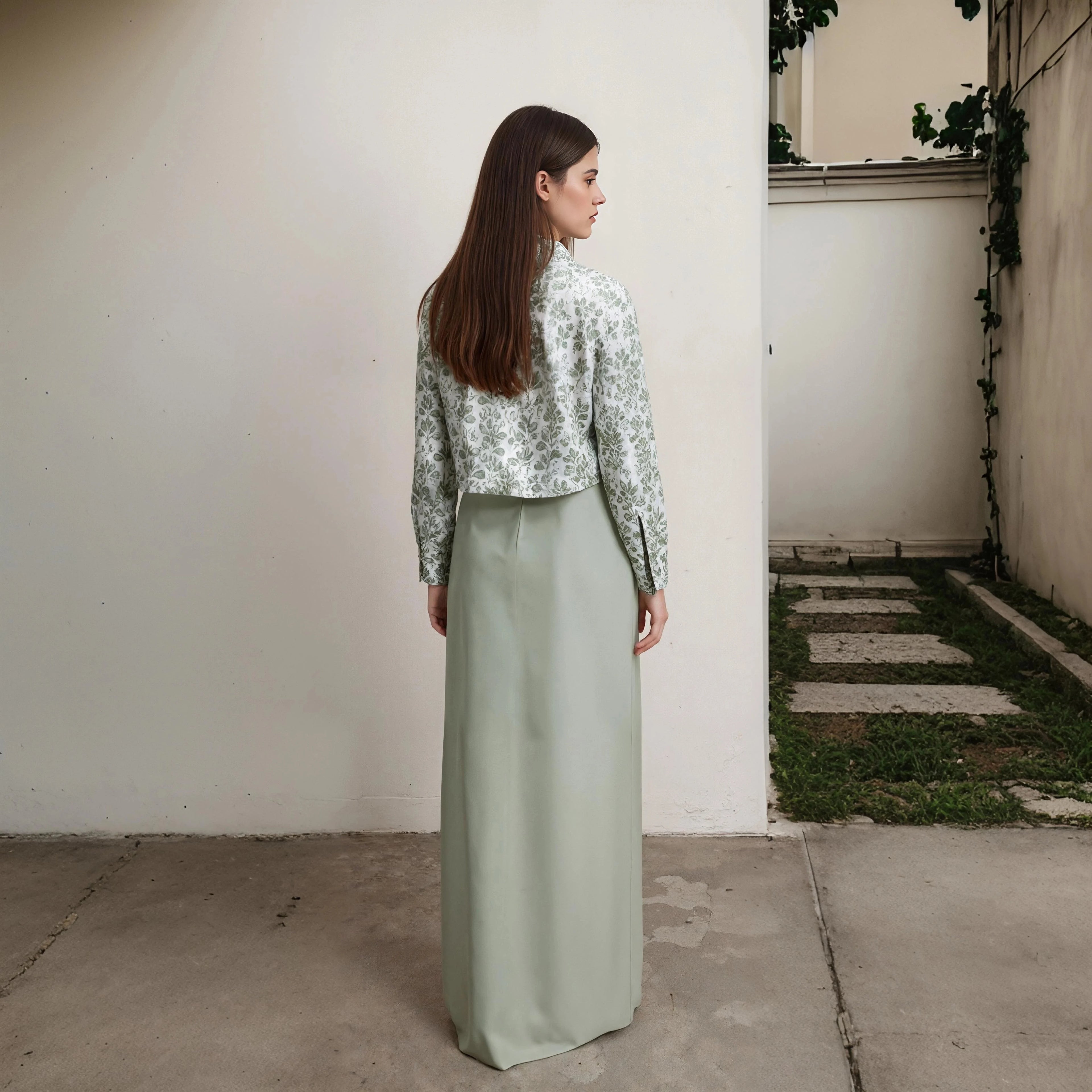 Otoño Invierno Casual mujer Camisa de lino de algodón estampado de moda vestido largo conjunto con blusa de bolsillo elegante señora calle conjunto de 2 piezas
