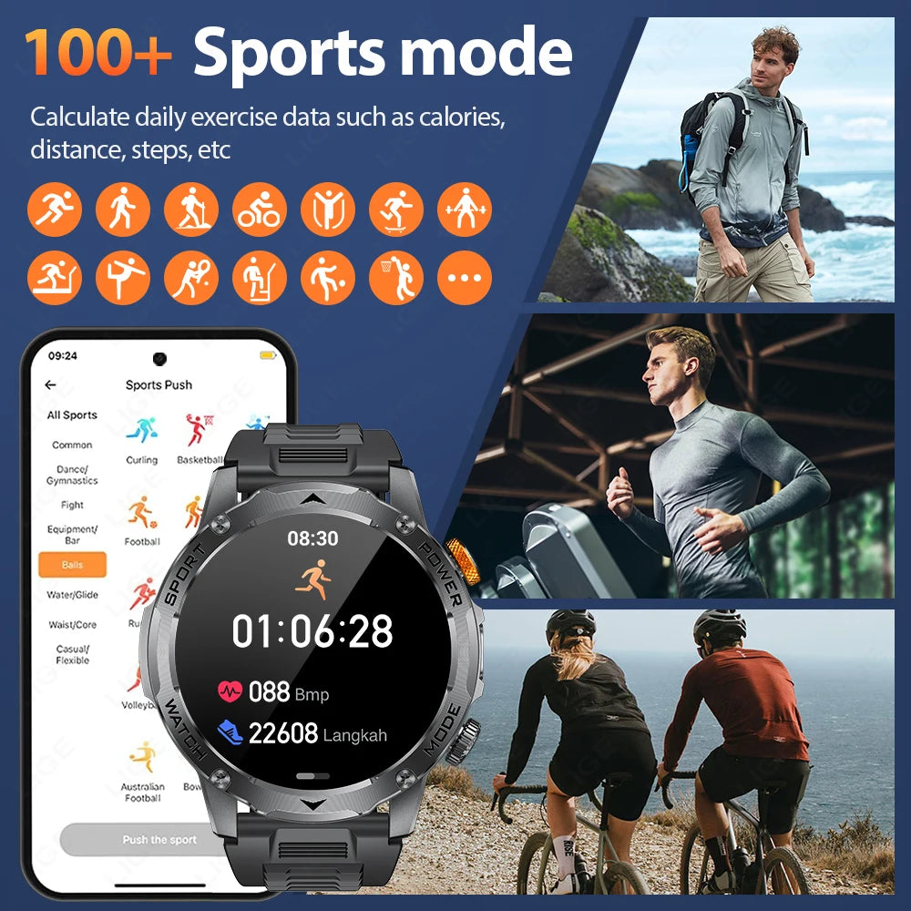 Reloj Inteligente LIGE con Linterna y Batería 1000mAh
