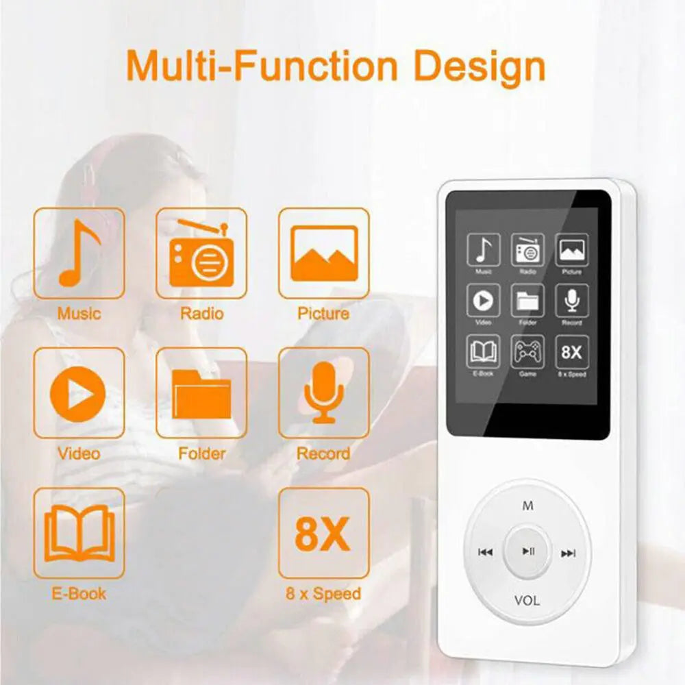 Reproductor MP3/MP4 Deportivo Bluetooth con Radio FM, 128GB