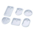 Moldes de Resina de Silicona para Epoxi Cristalino DIY, 6 Estilos de Colgantes y Etiquetas con Superficie de Espejo: Redondos, Ovalados, Cuadrados