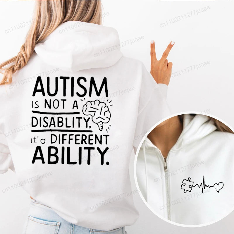 Buzo con Capucha Unisex Autismo | Cremallera Completa