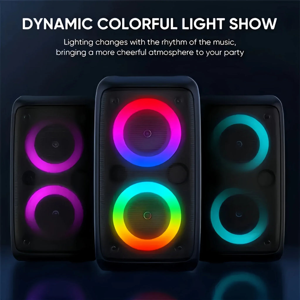 Altavoz inalámbrico De Karaoke con Bluetooth, Subwoofer portátil con micrófono, Radio, lámpara FM, caja De sonido, música, LED, TWS, Caixa De Som