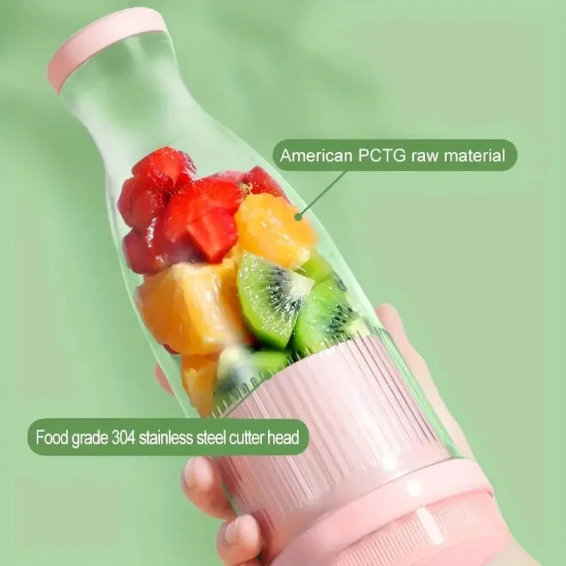 Taza exprimidora eléctrica, licuadora de 6 hojas, máquina para batidos, herramienta portátil USB para mezclar leche y fruta, Mini licuadora de jugo fresco