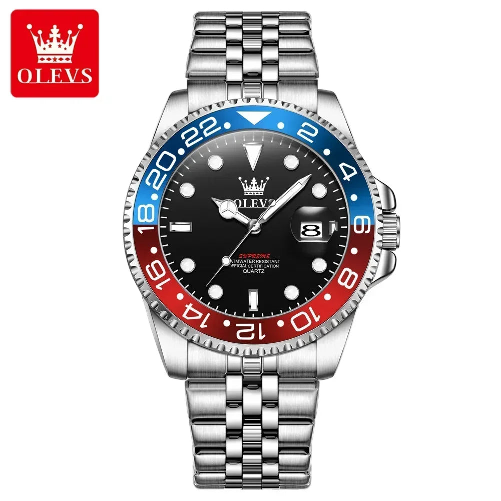Reloj de Cuarzo OLEVS para Hombre Acero Inoxidable Resistente al Agua