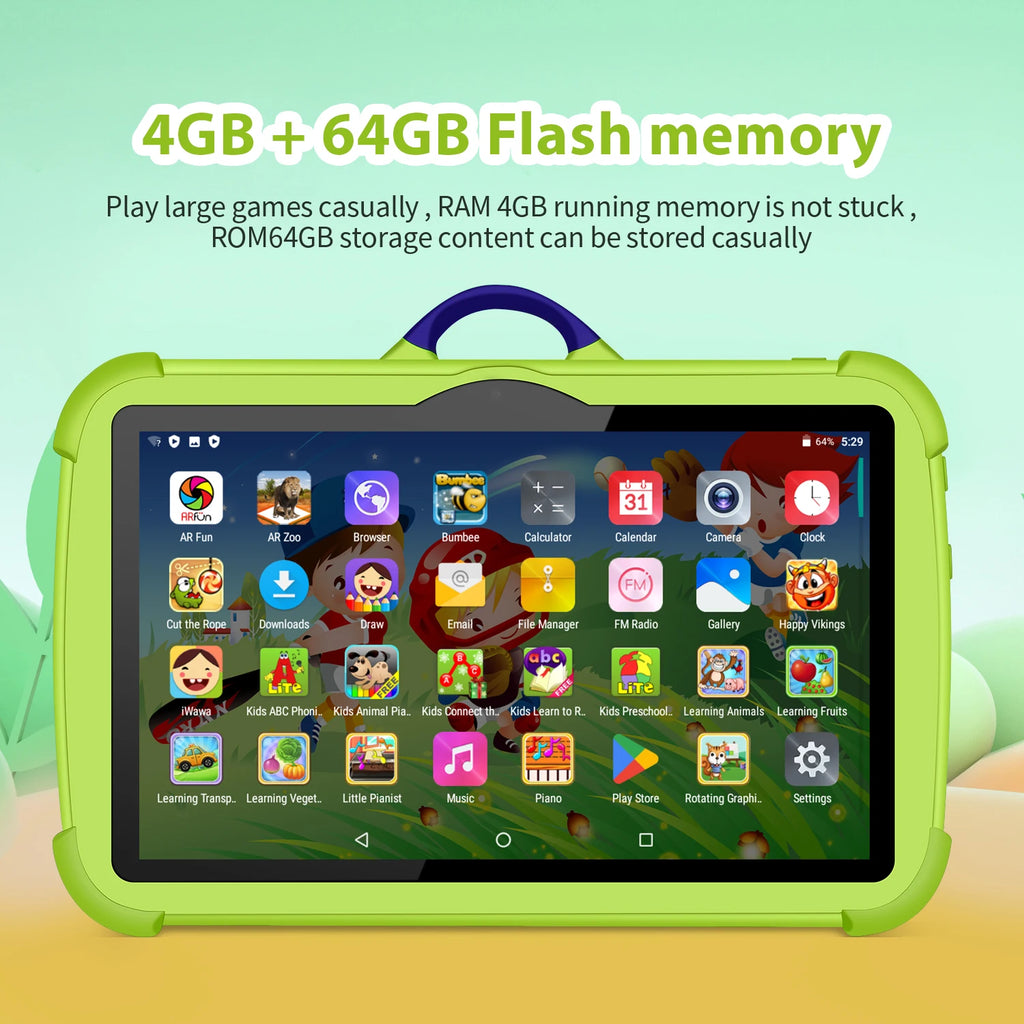 Nuevas Tabletas Infantiles Google de 7 Pulgadas, 5G WiFi, Quad Core, 4GB RAM, 64GB ROM, Económicas para Niños, Regalo Educativo, 4000mAh
