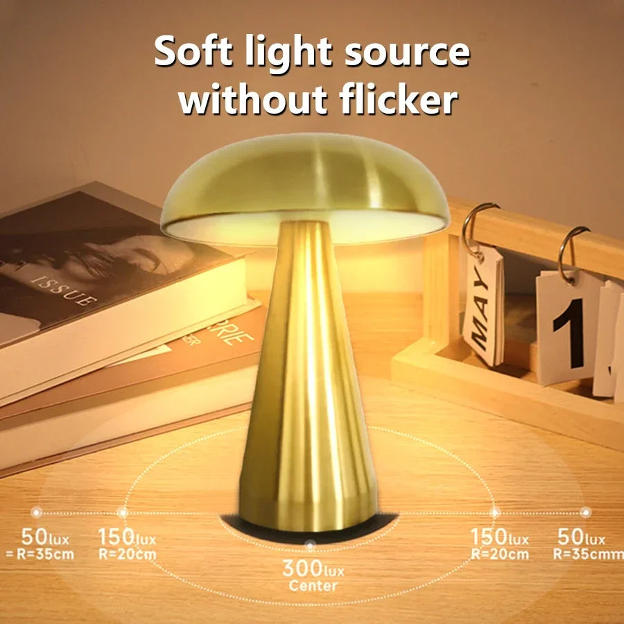Lámpara LED Retro con Forma de Seta y Sensor Táctil