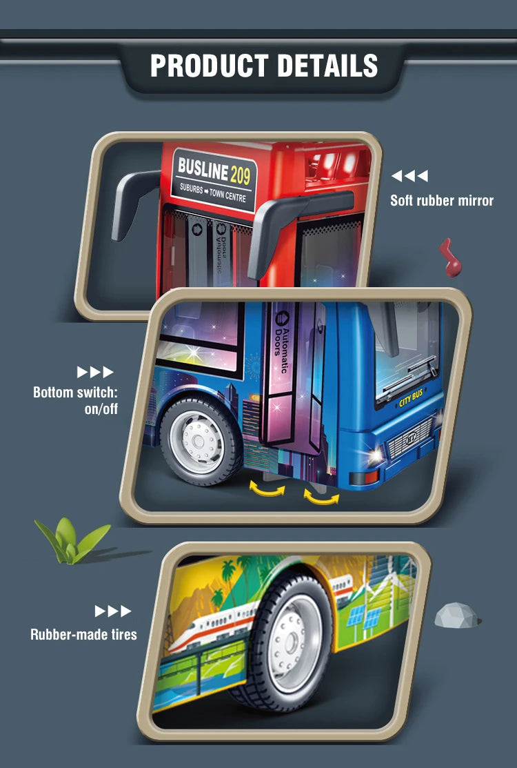 Autobús de Dos Pisos de Juguete con Luces y Sonido