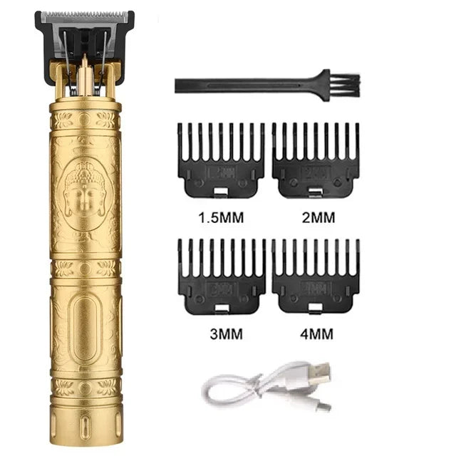 Cortadora de Pelo Recargable por USB, Profesional, Portátil, Diseño Vintage, Recortadora de Barba
