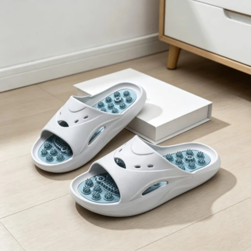 Pantuflas de masaje con acupresión magnética antideslizantes para baño