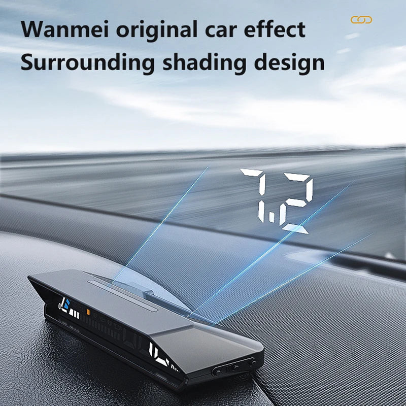 Velocímetro Digital de doble pantalla para coche, velocímetro de conducción HUD ODB, proyector de parabrisas, pantalla frontal de voltaje para vehículos de camión