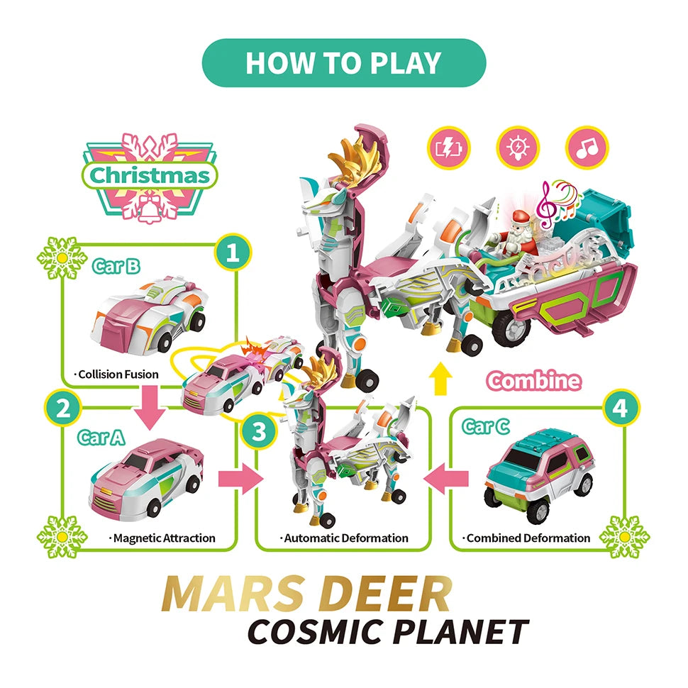 Auto Magnético Transformable 3 en 1 para Niños Juguete DIY
