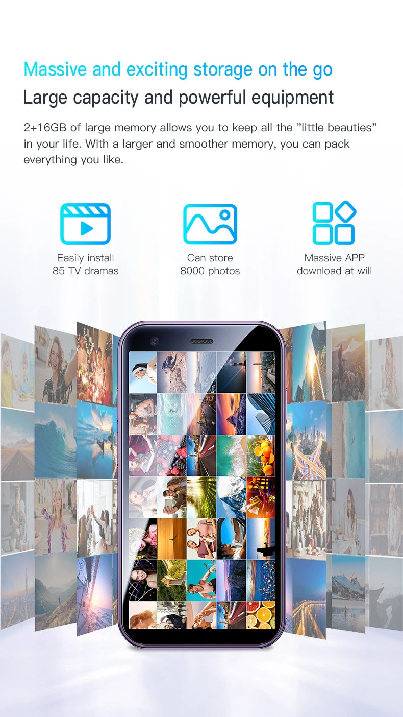 SOYES XS15 Mini Smartphone 3,0 "Android8.1 Quad-core 2GB RAM 16GB ROM Dual SIM en espera red 3G teléfono pequeño