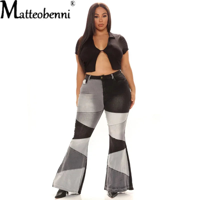 Pantalones Vaqueros Acampanados de Cintura Alta para Mujer