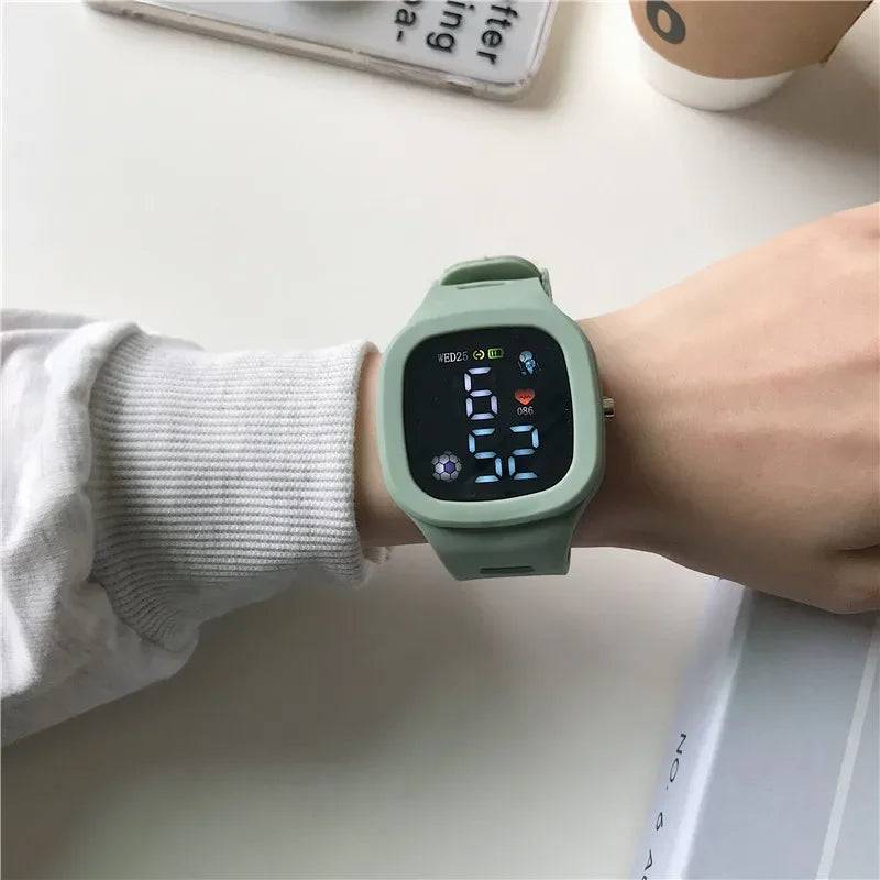 Nuevo reloj 3D con orejas de gato para niños, relojes electrónicos deportivos para niñas y niños, reloj de pulsera Digital LED luminoso resistente al agua para estudiantes, regalos