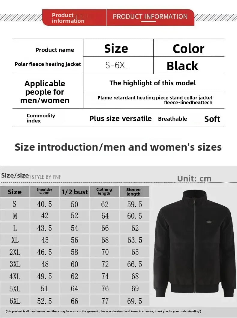 Chaqueta Polar con Calefacción Eléctrica Inteligente 8 Zonas para Hombre