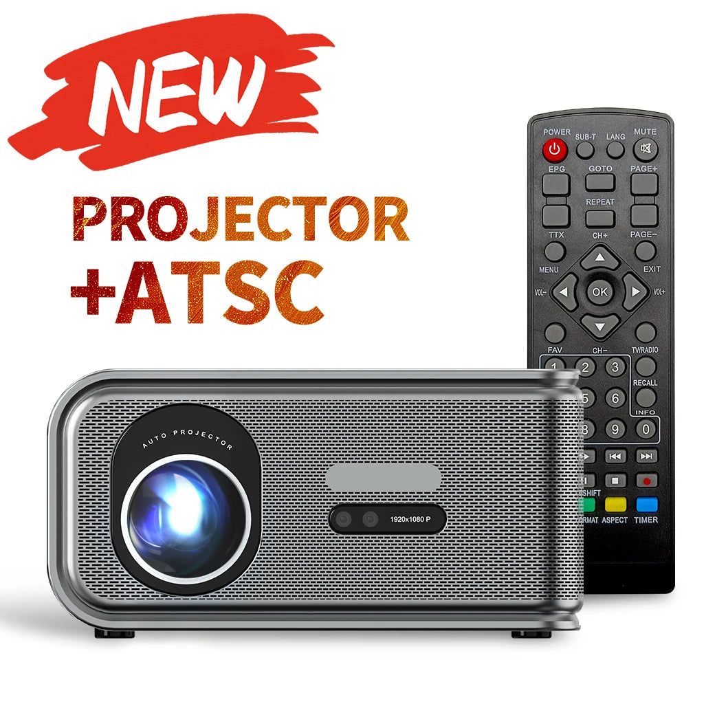 Proyector 4K 2500ANSI Full HD 1920*1080P HDR10+ Google Play WiFi6 Altavoz HiFi BT5.4 con DVB-T2/ATSC/IDSB-T TV Digital Gratuita