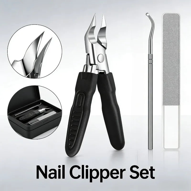 25 °   Set de Cortaúñas con Borde Inclinado Anti-Salpicaduras, Cortador de Cutículas para Uñas Encarnadas, Alicates Diagonales, Herramienta de Manicura para el Hogar