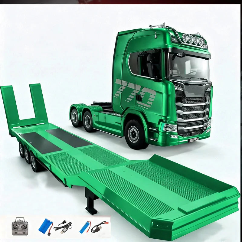 HUINA 1501 770S 1502 1/18 RC Tractor 2,4G 19CH RC camión remolque de ingeniería con luces y sistema de sonido RC coche modelo juguete para regalo