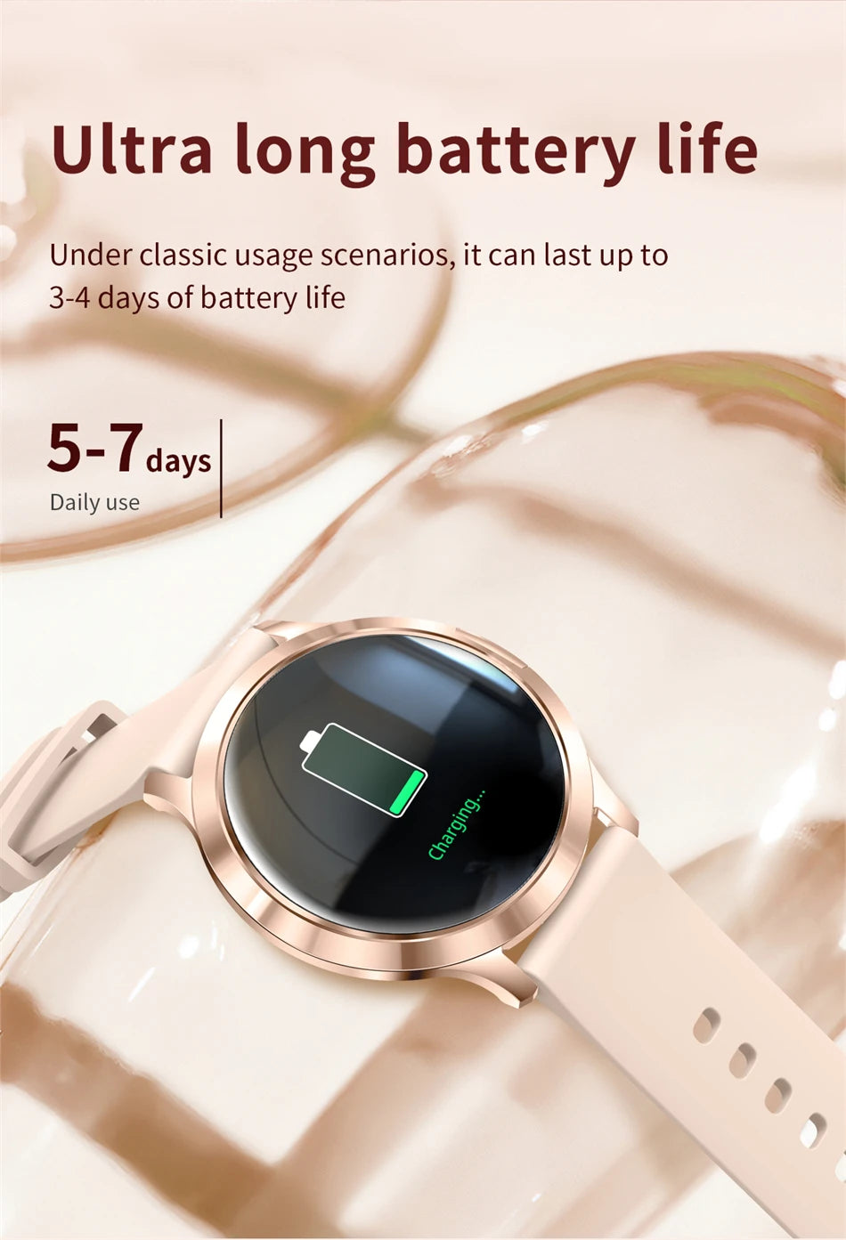 Reloj Inteligente LIGE AMOLED Curva 3D para Mujer