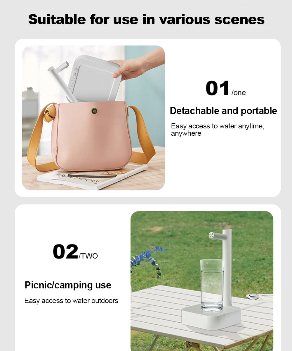 Dispensador de agua eléctrico portátil con bomba automática recargable