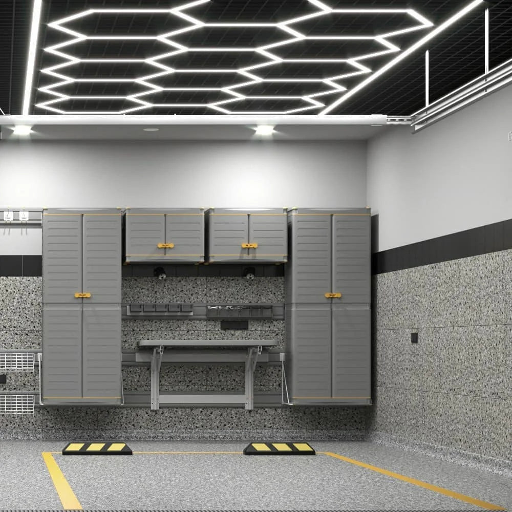 Luz LED hexagonal para garaje, 50000H, 6500K, ultrabrillante, para el hogar, gimnasio, barbería, detallado de coches, Bar, sótano, taller, iluminación de techo