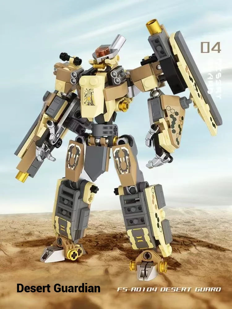 Robot transformador, decoración creativa para el hogar, modelo mecha, conjunto de bloques de construcción de juguete, juguete para regalo de cumpleaños para niños