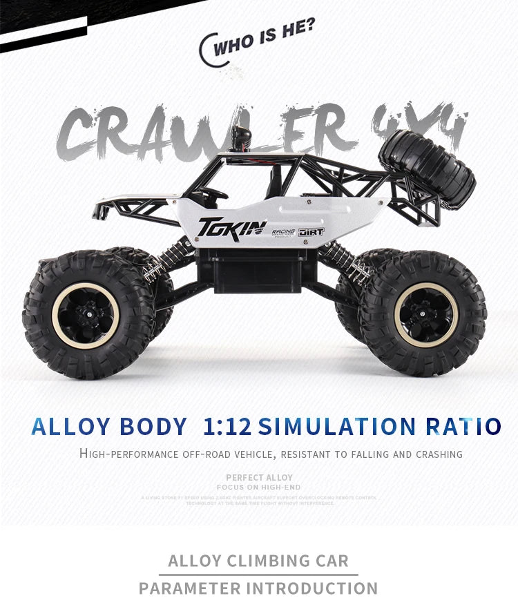 Auto RC 4x4 Todoterreno Control Remoto 1:12 OiKe con Luces LED