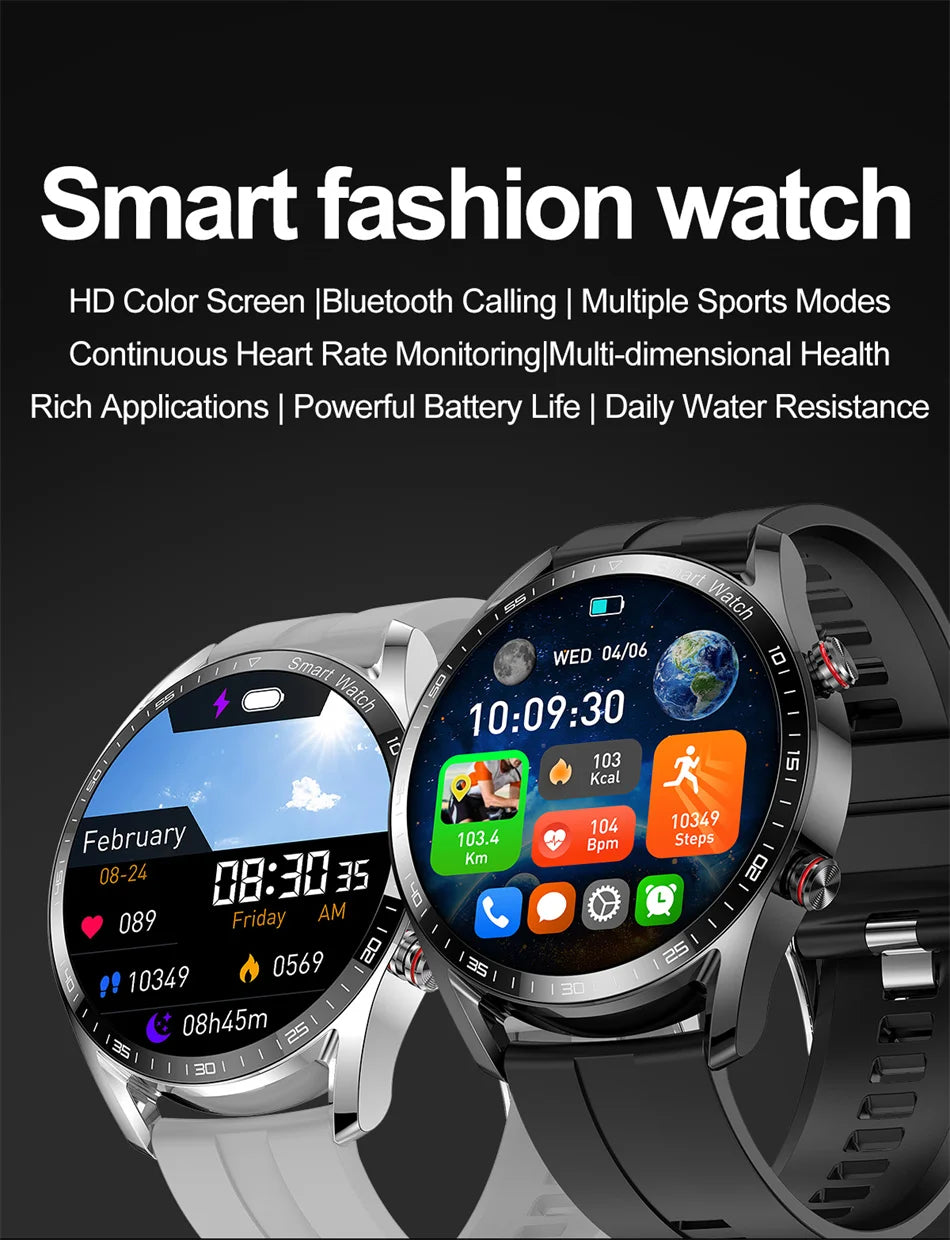 ECG + PPG Bluetooth llamada reloj inteligente hombres láser salud presión arterial Fitnes relojes deportivos hombre deportes impermeable Smartwatch + caja