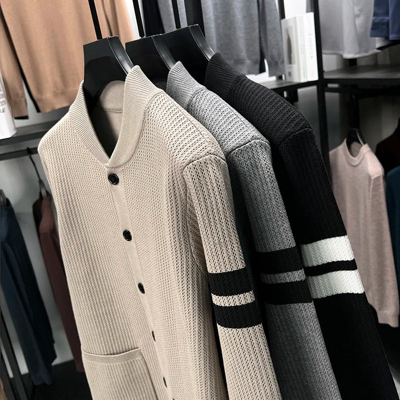 Cárdigan para Hombre con Bloques de Color y Botonadura