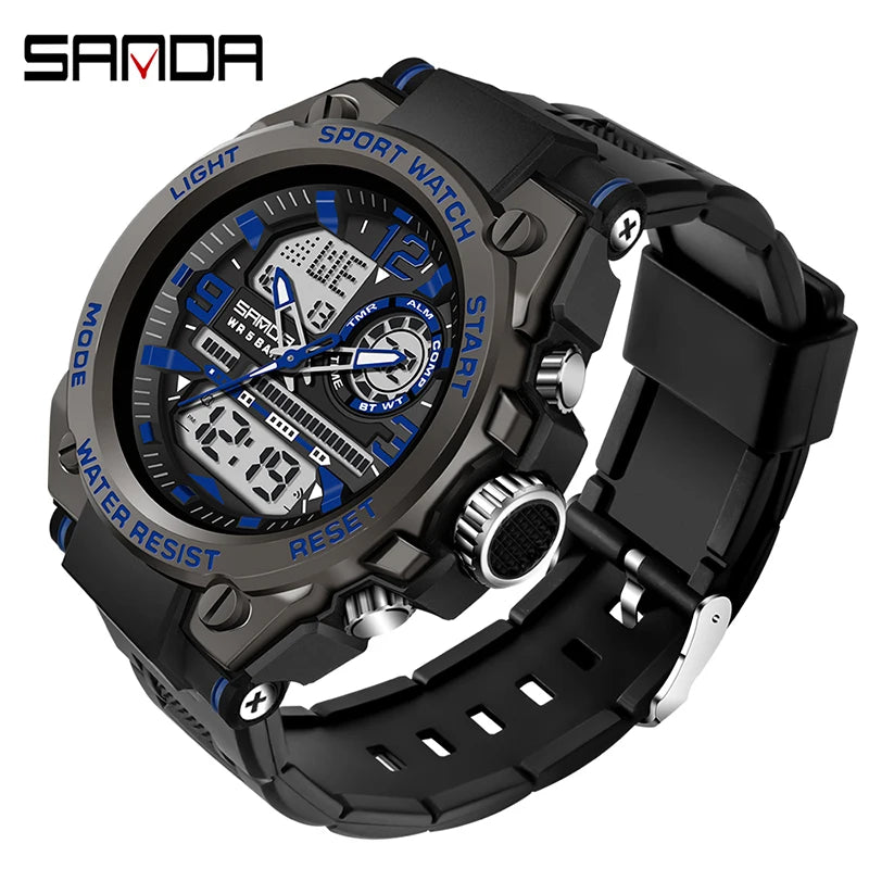 Reloj Militar SANDA Pantalla Dual LED Digital para Hombre