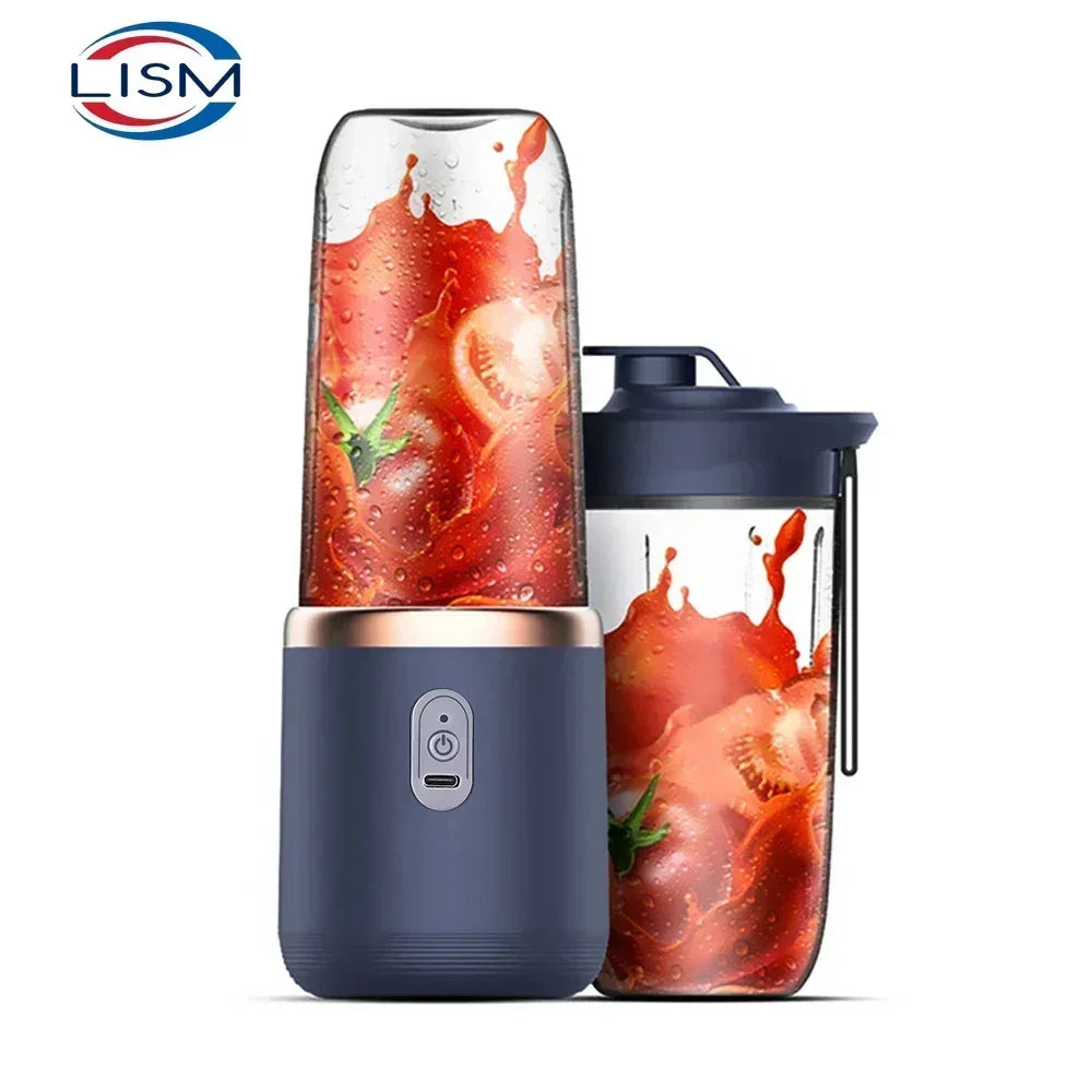 Exprimidor Portátil USB con 6 Cuchillas y 2 Vasos