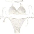 Traje de Baño de Dos Piezas para Mujer, Estilo Clásico de Verano 2026, Estilo Playero, Sexy, con Tirantes, Espalda Descubierta, Bikini
