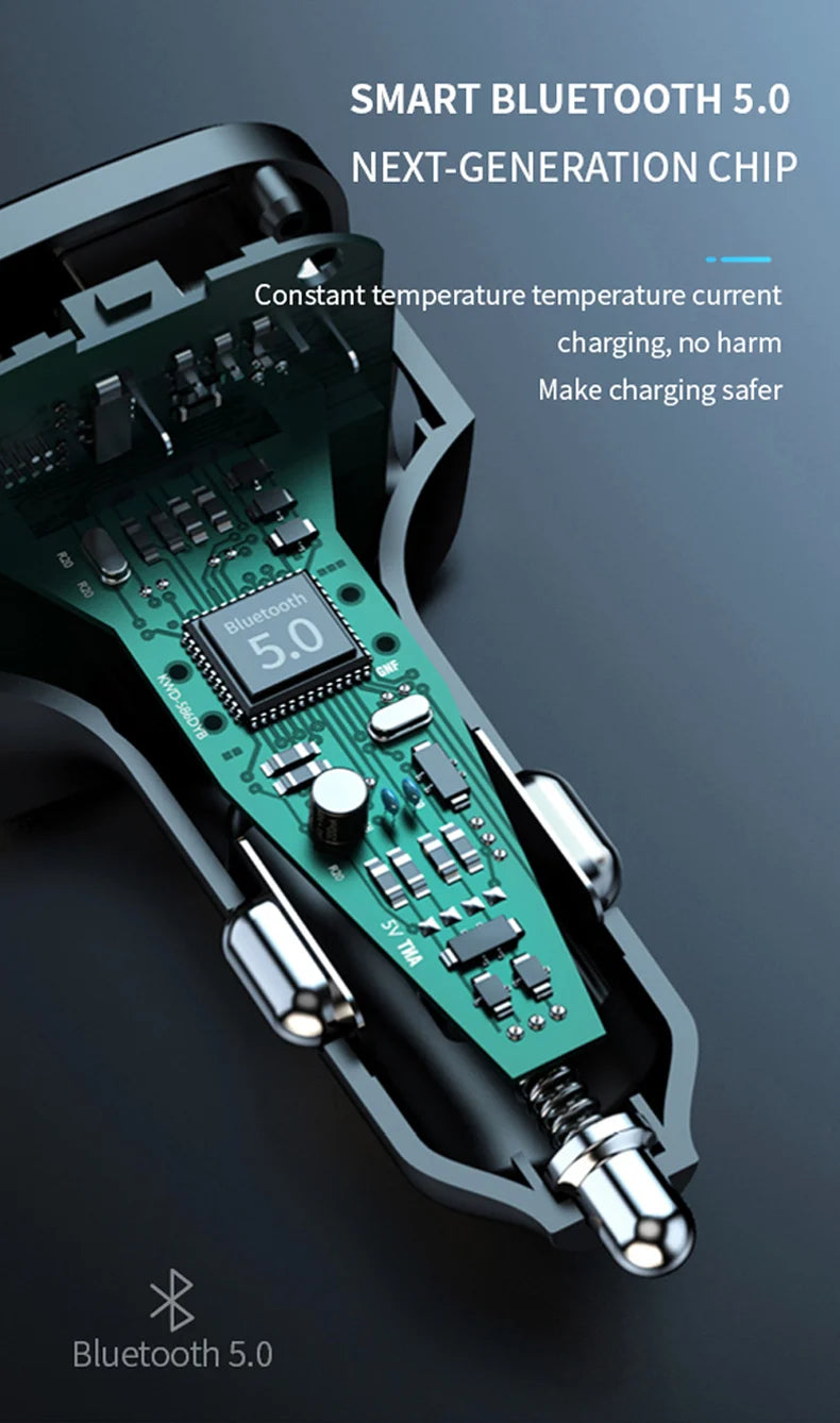 Transmisor FM Bluetooth para Auto Manos Libres con Cargador USB
