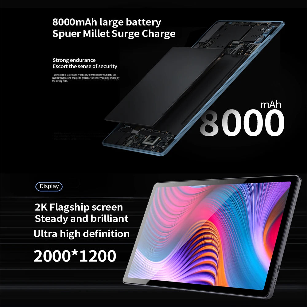 BDF P60 Tablet Pc 10,1 pulgadas 8GB RAM 256GB ROM Android 13 Octa Core 3G 4G LTE tarjetas SIM dobles versión Global tabletas Google