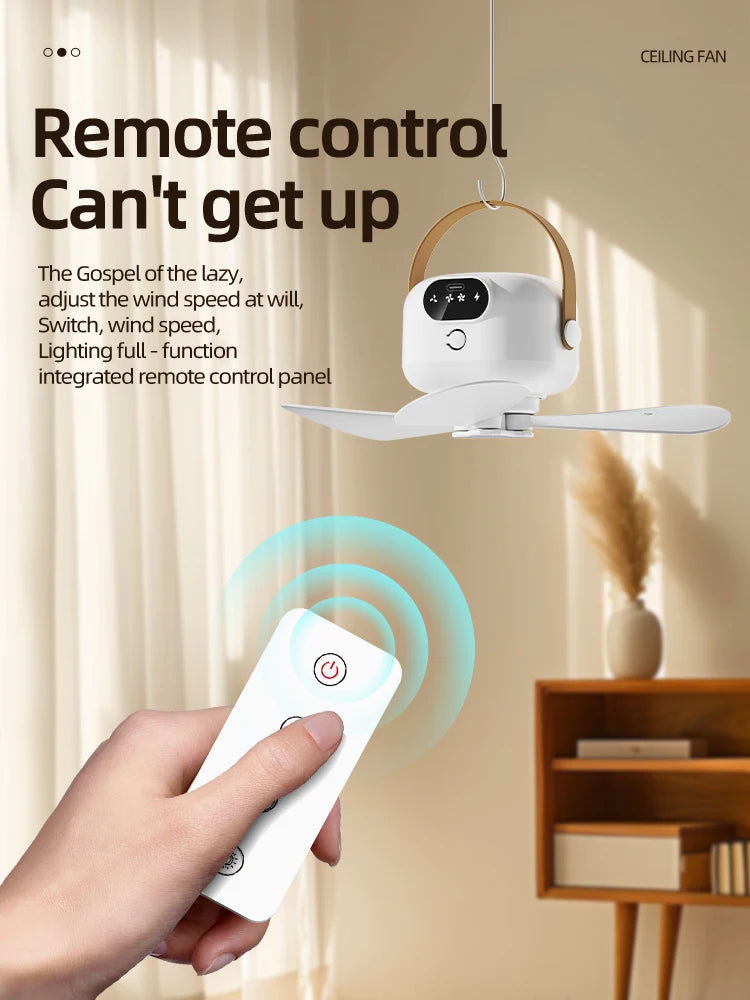 Mini Ventilador de Techo Portátil para Acampar