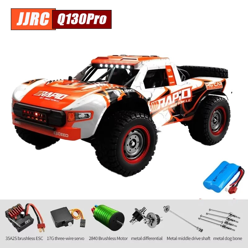 JJRC Q130 1:16 70 KM/H 4WD RC coche con Motor sin escobillas ligero coches de Control remoto camión monstruo de deriva de alta velocidad juguetes para niños y adultos