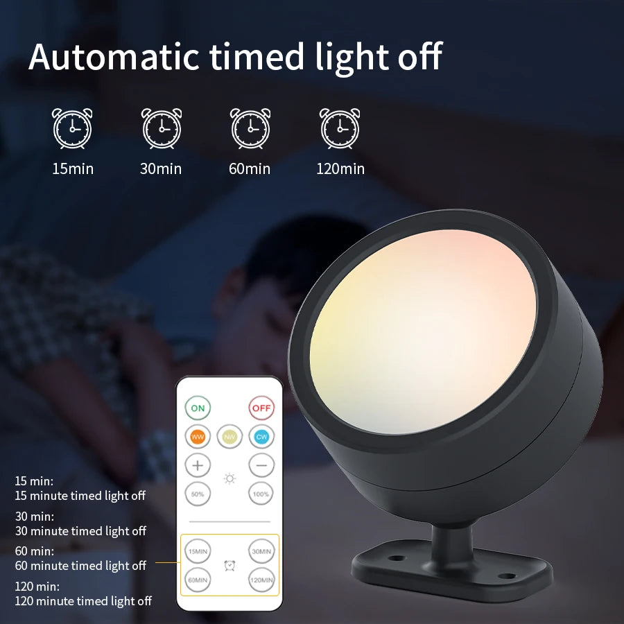 Foco LED Inalámbrico de Pared con Luz Nocturna