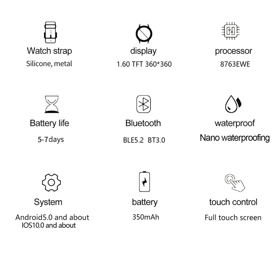 Reloj Inteligente Mujer AMOLED Bluetooth IP68