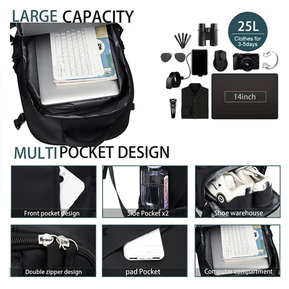 Mochila de Viaje de 39X30X19Cm, Gran Capacidad, Multicapa, para Computadora, para Viajes Cortos (Producto Seleccionado)