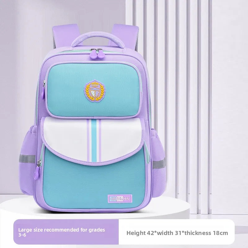 Mochila escolar para niños de grado 1 y 6, mochila duradera impermeable de tela Oxford ligera con diseño ergonómico