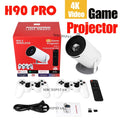 Proyector de juegos H90PRO 4K, 19000 + juegos de vídeo Retro 3D, controlador de juegos inalámbrico para PS1/SEGA, sistema Dual de cine en casa portátil