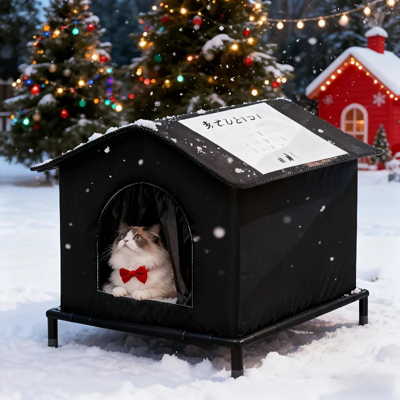 Casa para Gatos de Exterior con Aislamiento Térmico e Impermeable