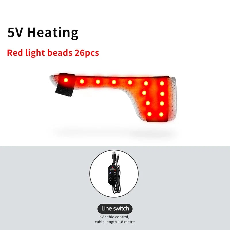 Masajeador vibratorio con soporte para pulgar, calefacción eléctrica con luz roja, alivia el dolor de muñeca y la fatiga, alivia la tenosinovitis