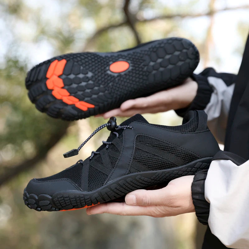 Zapatos de senderismo transpirables para hombre, zapatillas de deporte flexibles para exteriores, zapatos antideslizantes a la moda para caminar para hombre, zapatos informales de escalada de gran tamaño