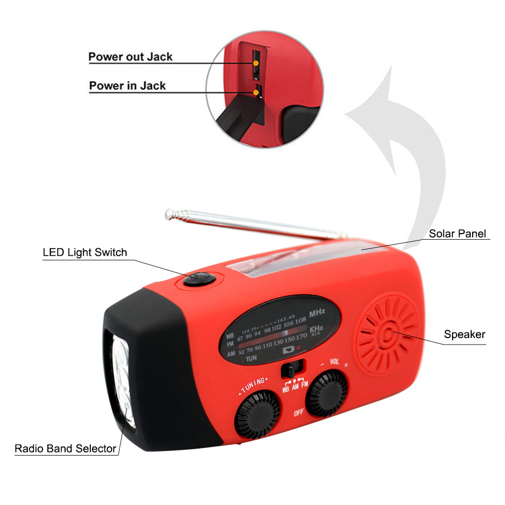 Linterna de Camping Solar con Radio AM/FM y Dinamo