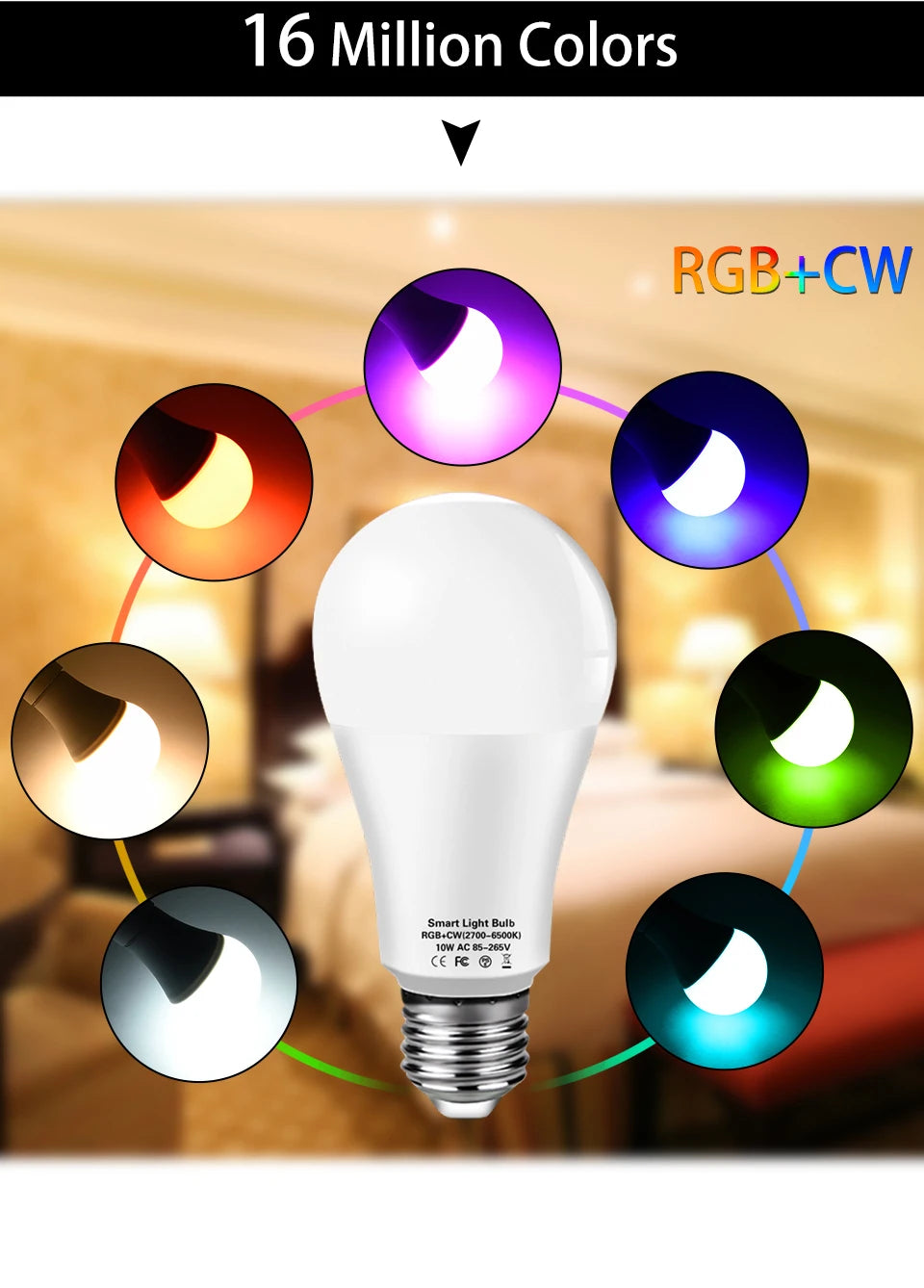 Bombilla LED Inteligente WiFi Tuya con Control de Voz